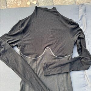 Joah Brown Black Long Sleeve Top